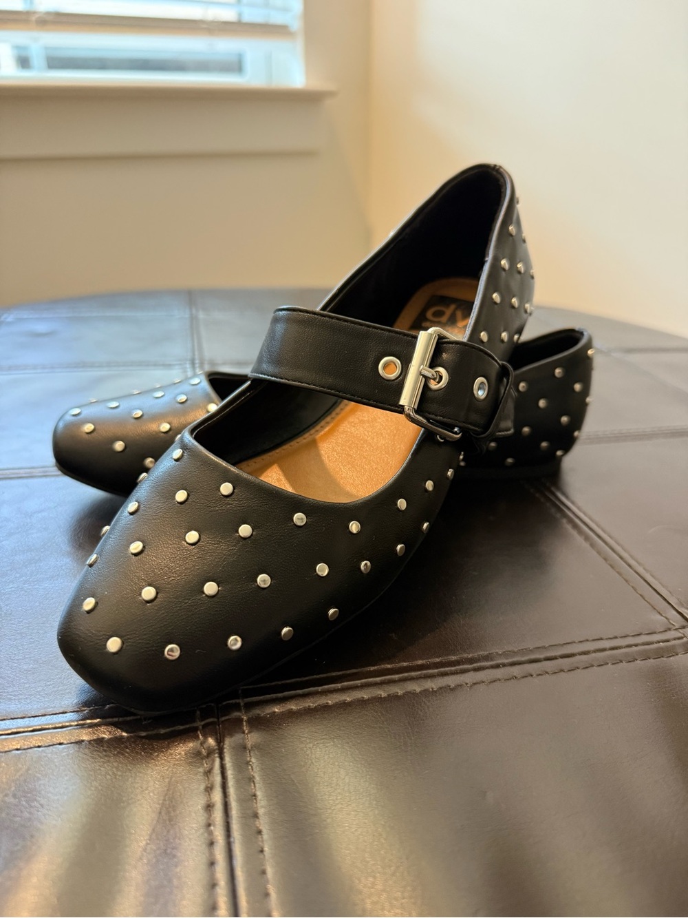 Dolce Vita Black Studded Mary Jane Shoes - Comfortable Flats